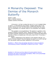 A Monarchy Deposed: The Demise of the Monarch Butterfly Daniel