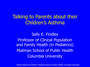 Talking to Parents about their Children`s Asthma