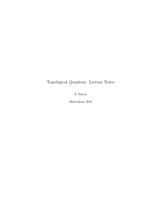 Topological Quantum: Lecture Notes