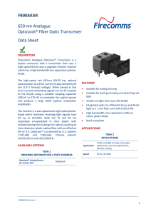 FB00AKAR 650 nm Analogue OptoLock® Fiber Optic