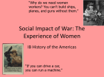 Social Impact of War: The Experience of Women