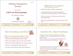 Database Management Systems Objectives of Lecture 5 Data