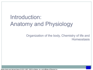 Chapter 1: Organization of the Body