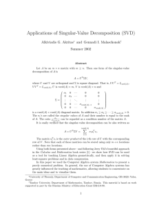 Applications of Singular-Value Decomposition (SVD)