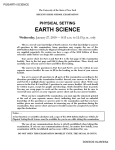 Physical Setting/Earth Science
