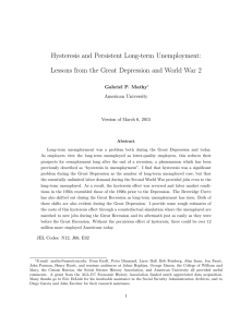 Hysteresis and Persistent Long-term Unemployment