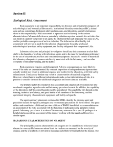 Section II Biological Risk Assessment