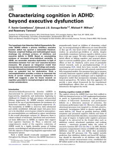 Characterizing cognition in ADHD: beyond executive dysfunction