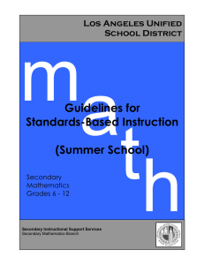 Guidelines for Standards-Based Instruction