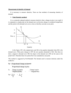 Measurement of elasticity of demand It is necessary to measure