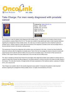 Take Charge: For men newly diagnosed with prostate cancer