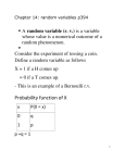 Probability function of X