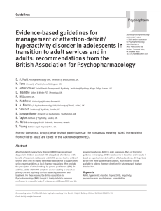 Evidence-based guidelines for management of attention