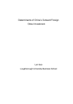 Determinants of China`s Outward Foreign Direct Investment