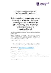 Introduction: psychology and history themes, debates, overlaps and