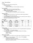 Chapter 3- Matter and Energy