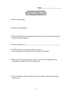 Name: Introduction to Meteorology Homework #1 (Chapters 1 and 2