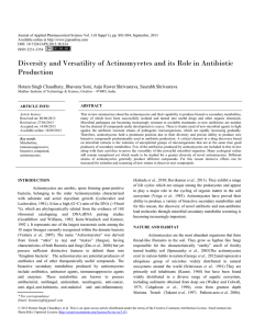 Diversity and Versatility of Actinomycetes and its Role in Antibiotic
