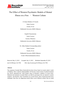 The Effect of Western Psychiatric Models of Mental Illness on a Non