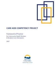 Care Aide Competency Project - Framework of Practice