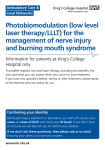 Photobiomodulation (low level laser therapy/LLLT) for the