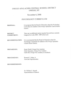 Psychology Curriculum - Owego Apalachin Central School District
