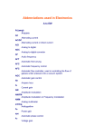 Abbreviations used in Electronics