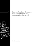 Support Readiness Document Java Authentication and