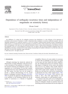 Dependence of earthquake recurrence times and independence of