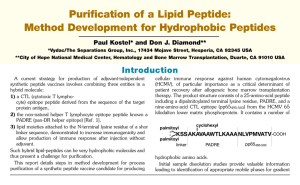 Purification of a Lipid Peptide: Method Development for