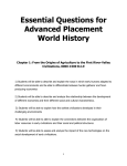 Essential Questions for Advanced Placement World History