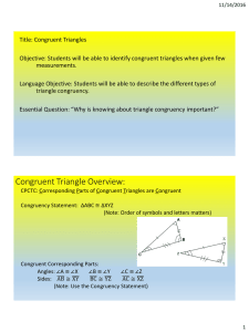 Congruent Triangle Overview