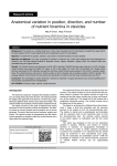 Anatomical variation in position, direction, and number of nutrient