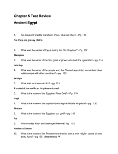Chapter 5 test review --ancient egypt