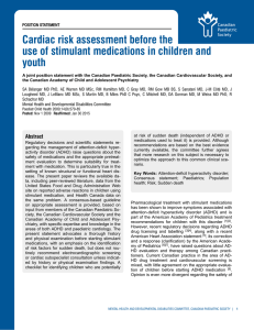 Cardiac risk assessment before the use of stimulant medications in