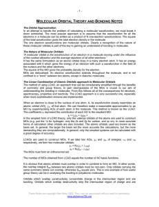 MOLECULAR ORBITAL THEORY AND BONDING NOTES