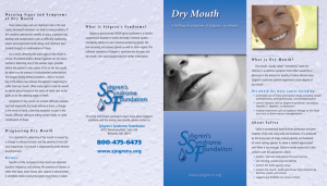 Dry Mouth - Sjogren`s Syndrome Foundation