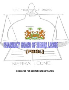 Cosmetic - Pharmacy Board of Sierra Leone