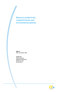 Resource productivity, competitiveness and environmental policies