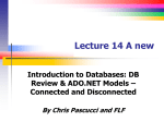 Lecture 14 A new Introduction to Databases