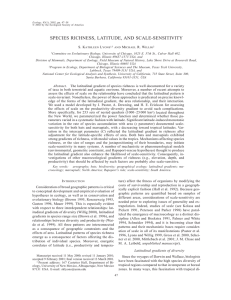 species richness, latitude, and scale-sensitivity