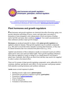 Plant hormones and growth regulators