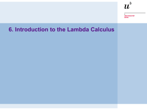 7. Introduction to the Lambda Calculus