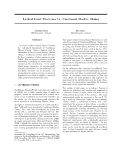 Central Limit Theorems for Conditional Markov Chains