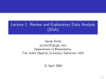 Lecture 1: Review and Exploratory Data Analysis (EDA)