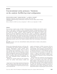 Unconventional serine proteases: Variations on the catalytic Ser/His