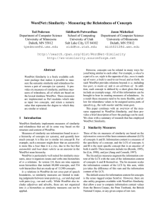 WordNet::Similarity - Measuring the Relatedness of Concepts