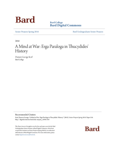 A Mind at War: Erga Paraloga in Thucydides` History