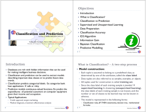 Classification and Prediction