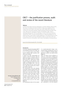 CBCT – the justification process, audit and review of the